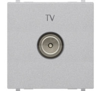 Розетка TV простая, широкая, серебро, Zenit ABB N2250.7 PL