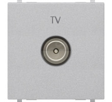 Розетка TV простая, широкая, серебро, Zenit ABB N2250.7 PL