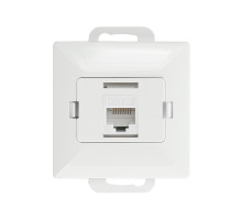 Розетка комп/тел Abex Perla ISDN, 4,6,8, pin, LSA, GTP-10P белая