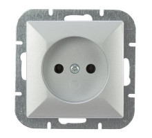 Розетка одинарная  Abex Perla 250V/16A PT-15P серебро  Розетка одинарная  Abex Perla 250V/16A PT-15P серебро