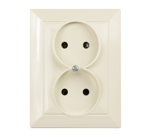 Розетка двойная Abex Perla 250V/16A PT-5P беж.