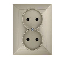 Розетка двойная Abex Perla 250V/16A PT-5P зол. Розетка двойная Abex Perla 250V/16A PT-5P зол.