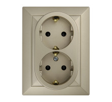 Розетка двойная с з/к Abex Perla 250V/16A PT-7PS зол. Розетка двойная с з/к Abex Perla 250V/16A PT-7PS зол.