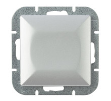 Выключатель одноклавишный проходной, с подсв, Abex Perla 250V/10A WP-1/5PS серебро 