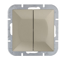 Выключатель 2-кл., с подсв, Abex Perla 250V/10A WP-2PS зол.