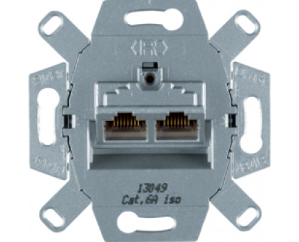 Компьютерная розетка RJ45 экранированная, двойная, категория 6a, Berker 4587 Компьютерная розетка RJ45 экранированная, двойная, категория 6a, Berker 4587