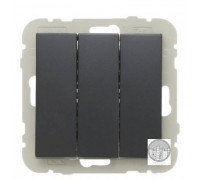Выключатель 3кл  LOGUS, черный матовый 21088 TPM
