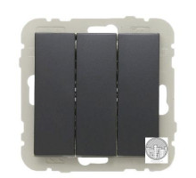 Выключатель 3кл  LOGUS, черный матовый 21088 TPM