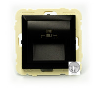 Розетка USB Charger type A, 2А, черный матовый 21384 TPM