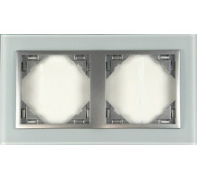 Рамка двойная LOGUS Crystal  стекло/алюминий 90920 TCA