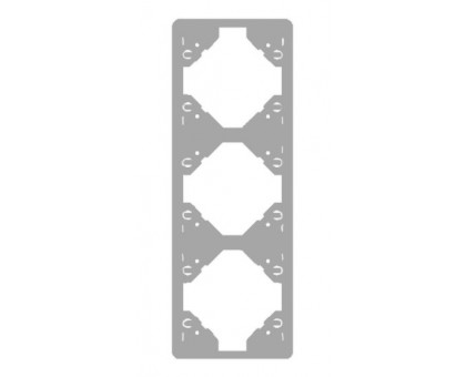 Рамка тройная вертикальная Apollo 5000, серебро