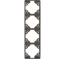 Рамка четырехкратная вертикальная Apollo 5000, металик графит