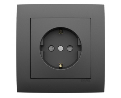 Розетка одинарная с заземлением, LOGUS, 21131 в комплекте с накладкой и рамкой одинарной универсальная LOGUS металик графит 90910 TIS Розетка одинарная с заземлением, LOGUS, 21131 в комплекте с накладкой и рамкой одинарной универсальная LOGUS металик графит 90910 TIS