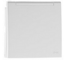 Накладка розетки з крышкой, LOGUS белоснежная 90634 TBR