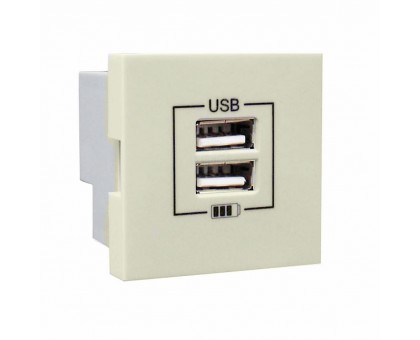 Розетка USB Charger type A, 2А, слоновая кость Розетка USB Charger type A, 2А, слоновая кость