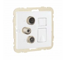 Розетка мультимедийная R-TV-SAT-RJ45 (Cat.6), белая Розетка мультимедийная R-TV-SAT-RJ45 (Cat.6), белая