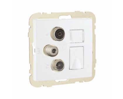 Розетка мультимедийная R-TV-SAT-RJ45 (Cat.6), белая Розетка мультимедийная R-TV-SAT-RJ45 (Cat.6), белая