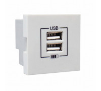 Розетка USB Charger type A, 2А, белая