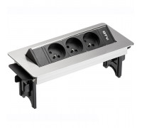 Поворотный блок GTV без корпуса на 3 розетки French сталь AE-PBC3GU-51BK