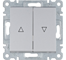 Выключатель для жалюзи Hager Lumina серебро WL0322