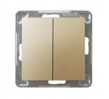 Выключатель проходной двойной 250V/16A OSPEL IMPRESJA  золото
