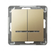 Выключатель 2-кл., с подсветкой, 250V/16A OSPEL IMPRESJA  золото
