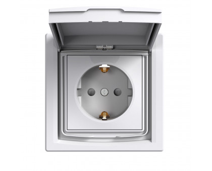 Розетка влагозащищенная IP44 с заземлением, белый, EPH3100321 Schneider Asfora