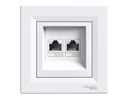 
Розетка компьютерная RJ45 двойная, белый, EPH4400121 Schneider Asfora