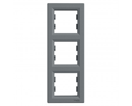 Рамка 3 поста, вертикальная, сталь, EPH5810362 Asfora Schneider