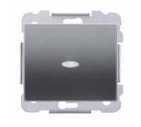 Выключатель 1кл. проходной SIEMENS 16АХ, 250V с LED подсветкой, Сталь Нептун 18506-L AN Выключатель 1кл. проходной SIEMENS 16АХ, 250V с LED подсветкой, Сталь Нептун 18506-L AN