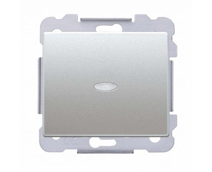 Выключатель 1кл. проходной SIEMENS 16АХ, 250V с LED подсветкой, Алюминий фюжн 18506-L AF