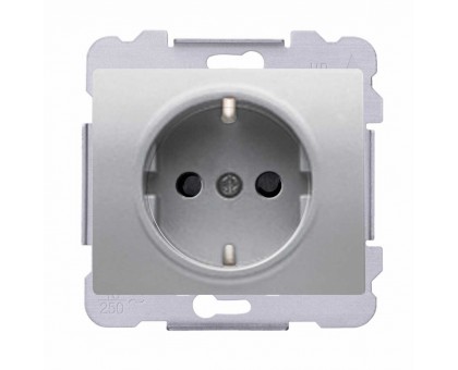 Розетка одинарная 2P+Z, ШУКО SIEMENS  16А, 250V, Алюминий Меркурий 18524 MA Розетка одинарная 2P+Z, ШУКО SIEMENS  16А, 250V, Алюминий Меркурий 18524 MA