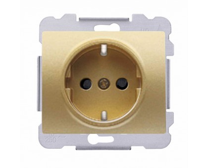 Розетка одинарная 2P+Z, ШУКО SIEMENS  16А, 250V, Золото Одиссей 18524 OD Розетка одинарная 2P+Z, ШУКО SIEMENS  16А, 250V, Золото Одиссей 18524 OD