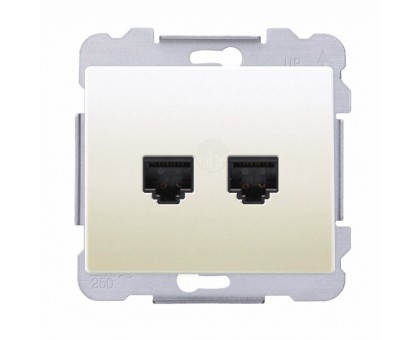 Розетка компьютерная двойная SIEMENS RJ45 5e, слоновая кость 19586-2 A Розетка компьютерная двойная SIEMENS RJ45 5e, слоновая кость 19586-2 A