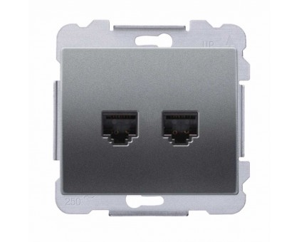 Розетка компьютерная двойная SIEMENS RJ45 5e, чорний коссо 19586-2 AC