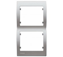 Рамка двойная вертикальная SIEMENS IRIS Алюминий Меркурий S18102 MA