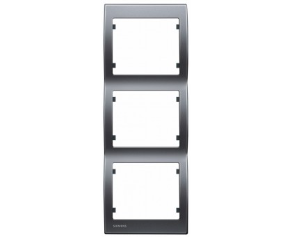 Рамка тройная  вертикальная SIEMENS IRIS Сталь Нептун S18103 AN Рамка тройная  вертикальная SIEMENS IRIS Сталь Нептун S18103 AN