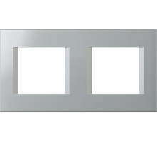 Рамка 2х2M TEM MODUL line, серебро