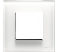 Рамка 1 пост, стекло белое, Zenit ABB N2271 CB