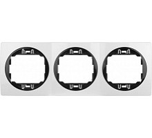 Рамка 3-на гориз. Aling-Conel EON, білий-чорний E6703.OE