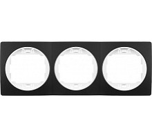 Рамка 3-на гориз. Aling-Conel EON, чорний матовий-білий E6703.E10