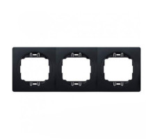 Рамка 3-на гориз. Aling-Conel EON, чорний глянцевий-чорний E6703.EE