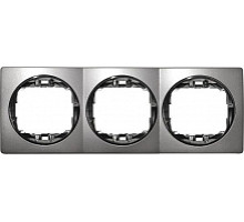 Рамка 3-на гориз. Aling-Conel EON, античне срібло-чорний E6703.S1E