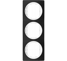 Рамка 3-на вертик. Aling-Conel EON, чорний матовий-білий E6713.E10