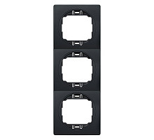Рамка 3-на вертик. Aling-Conel EON, чорний глянцевий-чорний E6713.EE