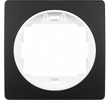 Рамка 1-на Aling-Conel EON, 80*80 чорн. глянець-білий E6801.EO