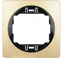 Рамка 1-на Aling-Conel EON, 80*80 золото-чорний E6801.GE