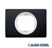 Рамка 1-на Aling-Conel EON, 80*120 чорн. глянець-білий E6803.EO