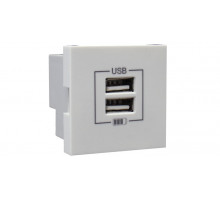Розетка двойная зарядка USB графит 45439 SGR Розетка двойная зарядка USB графит 45439 SGR