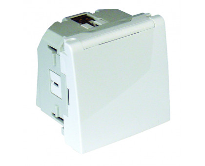 Механизм розетки с крышкой 2P + Z, Шуко 16А, 250V - 2 мод. Белый матовый 45128 SBM  Efapel Quadro 45 Механизм розетки с крышкой 2P + Z, Шуко 16А, 250V - 2 мод. Белый матовый 45128 SBM  Efapel Quadro 45